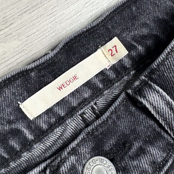 Levi’s Womens Wedgie Straight Jeans Denim Faded Black Size 27 - Picture 4 of 7